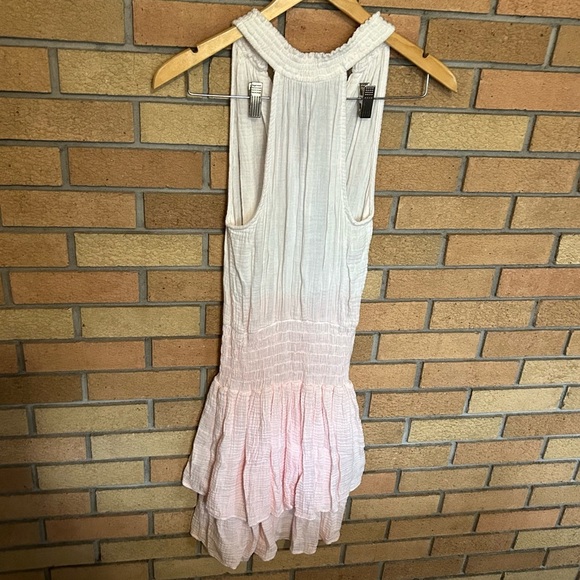 NWT Red Haute White Smocked Gauze Prim Tie Dye Midi Dress Size XS - Picture 4 of 6